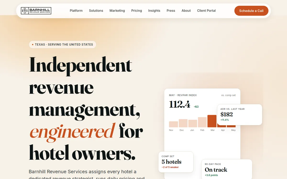 Barnhill Revenue Services website homepage on desktop