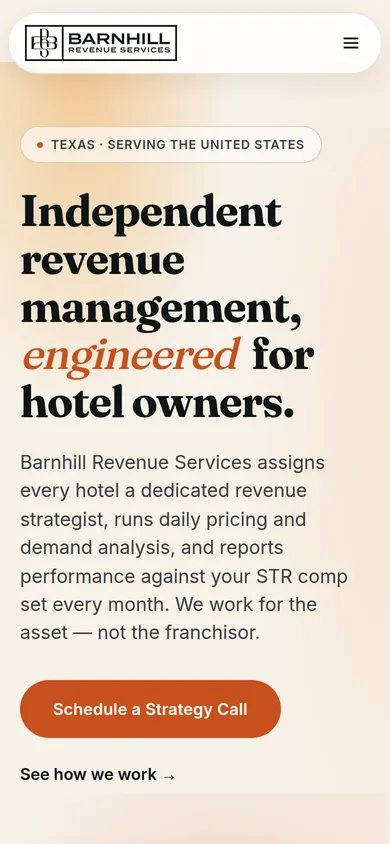 Barnhill Revenue Services website on mobile