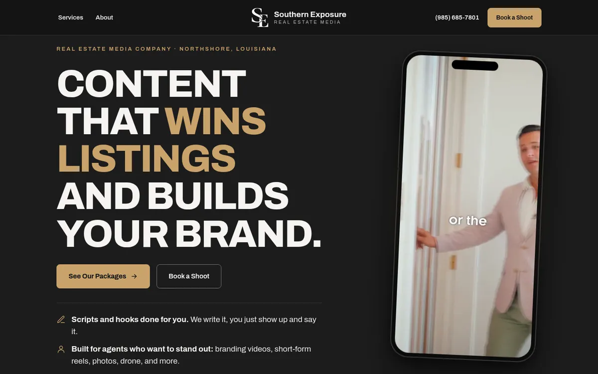 Southern Exposure website homepage on desktop